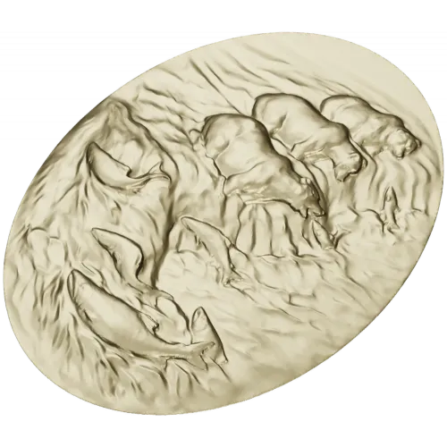 Bears Fishing Relief - 3D STL model for CNC carving