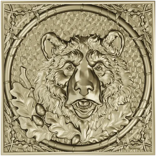 Bear Relief Panel - high-relief STL for CNC carving