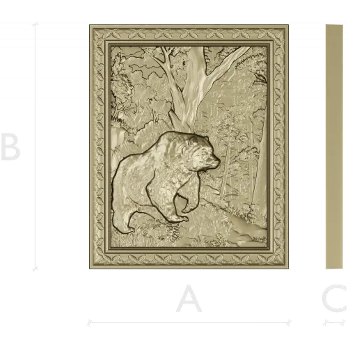 Forest Bear Relief - STL 3D model for CNC carving