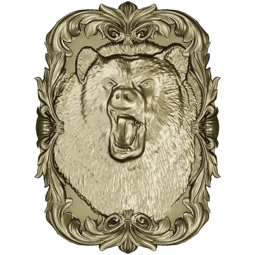 Roaring Bear Plaque STL