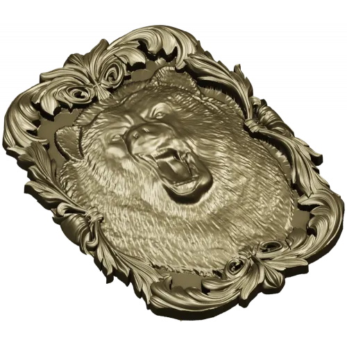 Roaring Bear Plaque STL