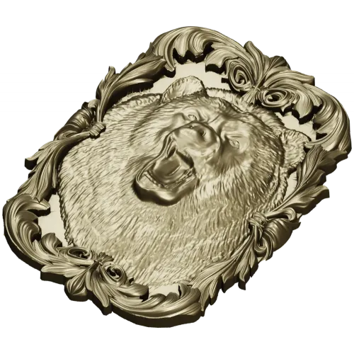 Roaring Bear Plaque STL