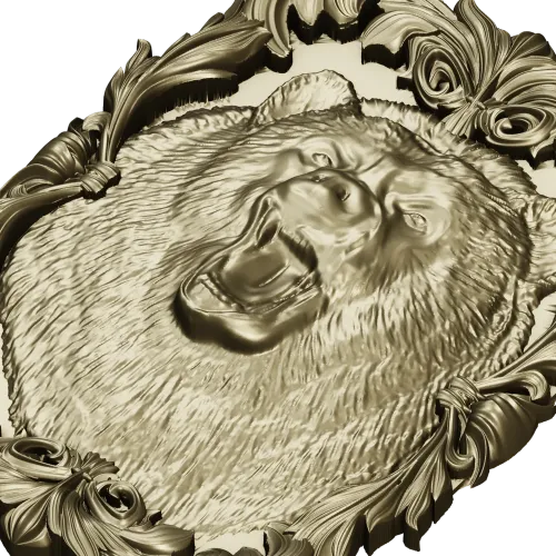 Roaring Bear Plaque STL