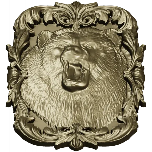 Roaring Bear Plaque STL