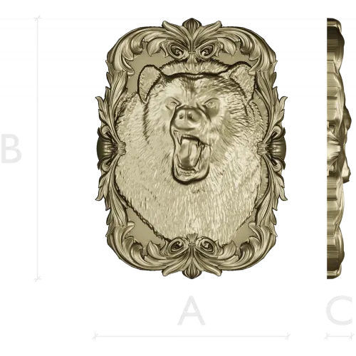 Roaring Bear Plaque STL