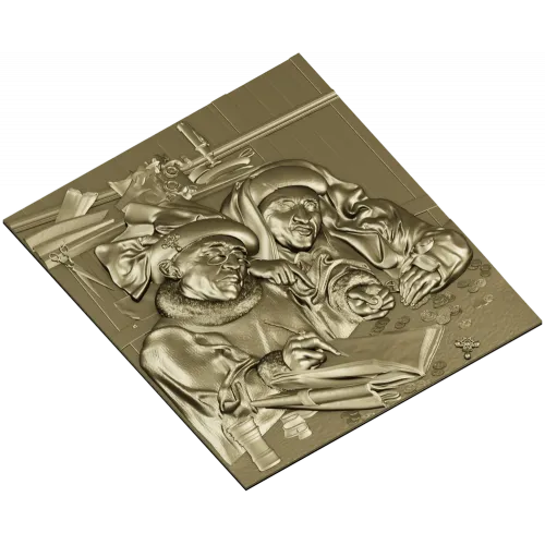 Рельефное панно "Менялы" - 3D STL модель для ЧПУ
