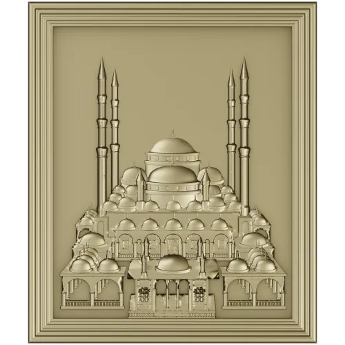 Рельефная панель "Мечеть" - 3D модель STL для ЧПУ