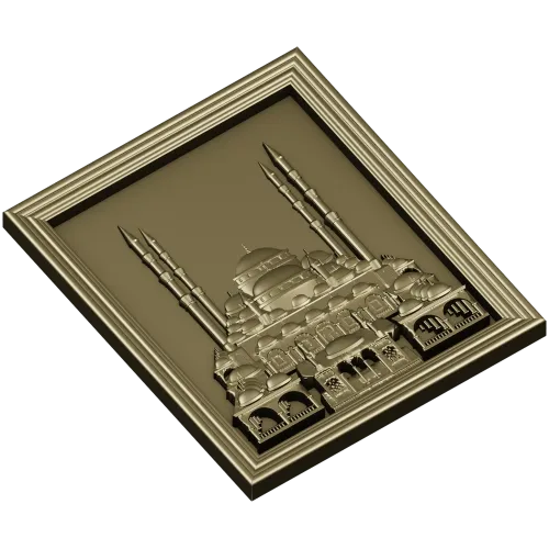 Рельефная панель "Мечеть" - 3D модель STL для ЧПУ