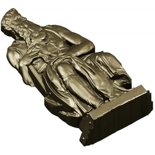 Seated Moses - High-Relief 3D Model STL for CNC