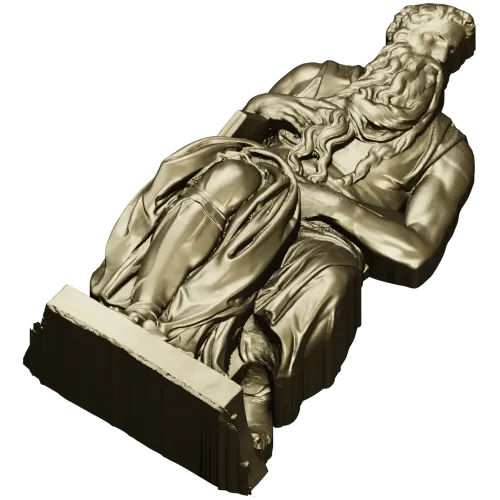 Seated Moses - High-Relief 3D Model STL for CNC
