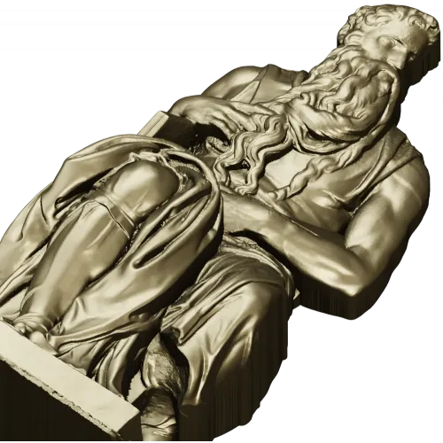 Seated Moses - High-Relief 3D Model STL for CNC