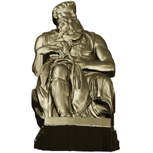 Seated Moses - High-Relief 3D Model STL for CNC