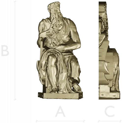 Seated Moses - High-Relief 3D Model STL for CNC