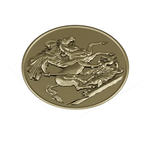 Saint George Medallion STL - high relief 3D model for CNC