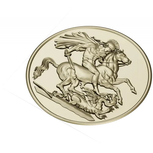 Saint George Medallion STL - high relief 3D model for CNC