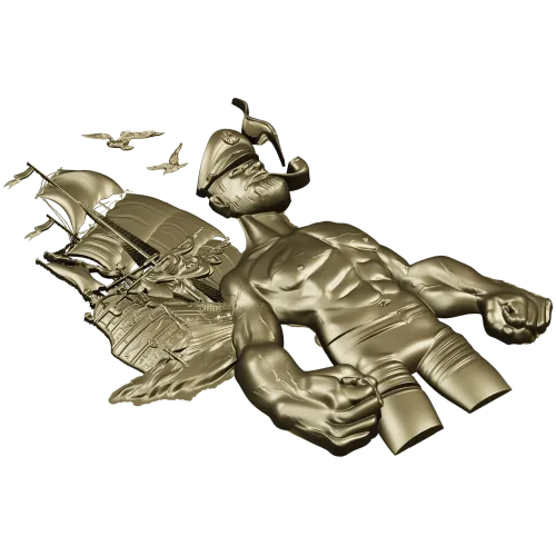 Captain Brine - nautical 3D STL model for CNC milling