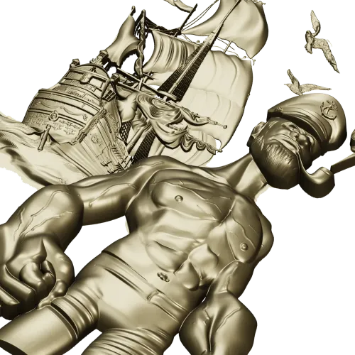 Captain Brine - nautical 3D STL model for CNC milling