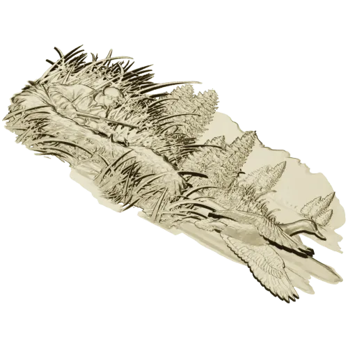 Marsh Ambush - CNC-ready high-relief hunting scene STL