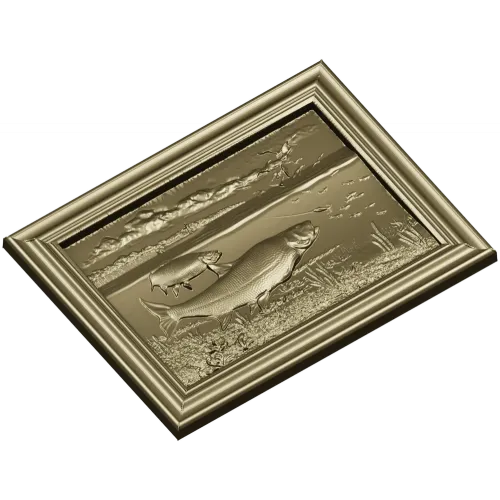 Панно "На рыбалке" - 3D модель STL для ЧПУ