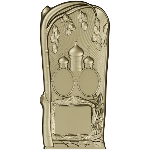 Tomb Plaque with Church Domes - STL 3D Model for CNC