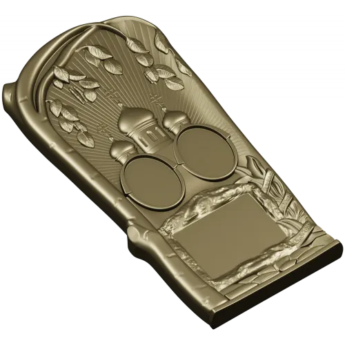 Tomb Plaque with Church Domes - STL 3D Model for CNC