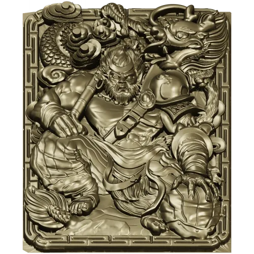 Mighty Monkey Guardian - high-relief 3D STL panel for CNC