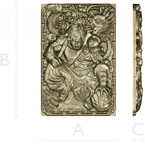 Mighty Monkey Guardian - high-relief 3D STL panel for CNC
