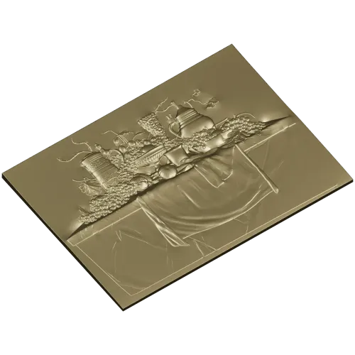 Виноградный натюрморт - рельефная 3D модель в формате STL