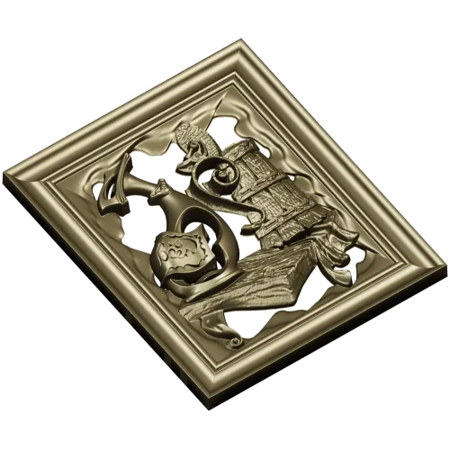 Antique Ewer and Cask Relief - STL 3D Model for CNC