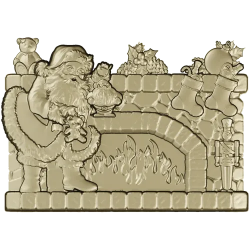 Yuletide Fireplace Relief - STL 3D model for CNC carving