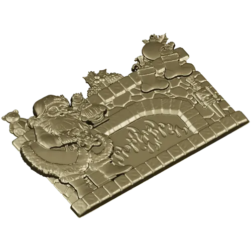 Yuletide Fireplace Relief - STL 3D model for CNC carving
