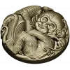 Playful Monkey Round Relief - STL 3D model for CNC