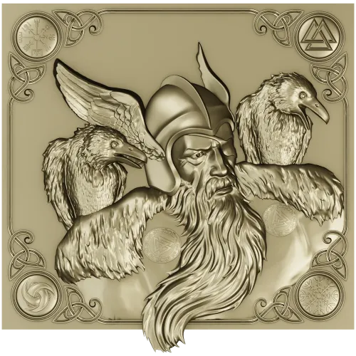Odin с воронами - 3D модель STL для ЧПУ
