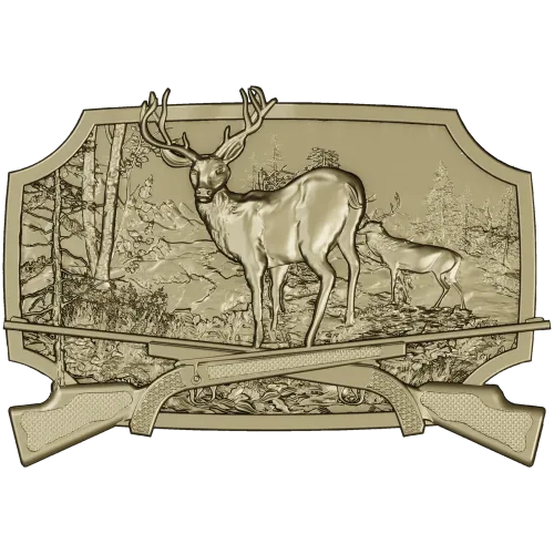 Stag in Forest High-Relief STL for CNC