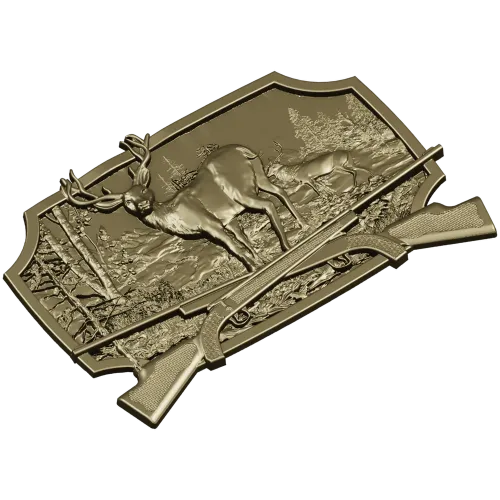 Stag in Forest High-Relief STL for CNC