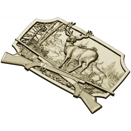 Stag in Forest High-Relief STL for CNC
