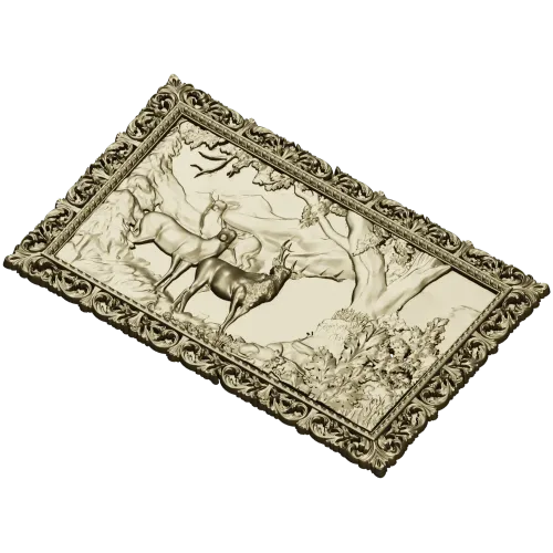 Олени в лесу - рельефная 3D модель STL для ЧПУ