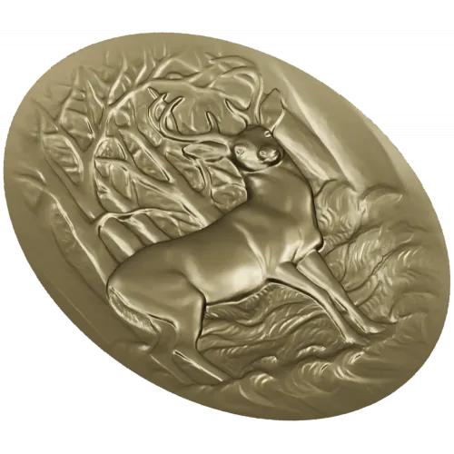 Oval Stag Relief - STL 3D Model for CNC Milling