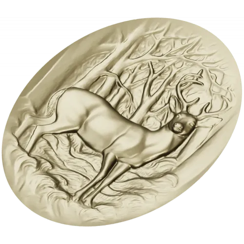 Oval Stag Relief - STL 3D Model for CNC Milling