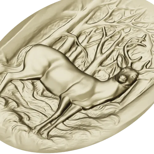 Oval Stag Relief - STL 3D Model for CNC Milling