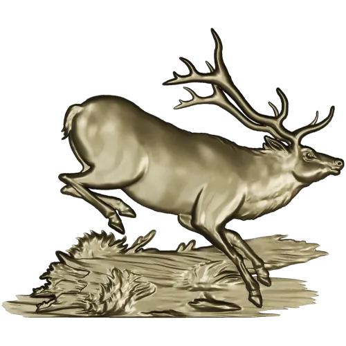 3D модель бегущий олень (STL) для ЧПУ