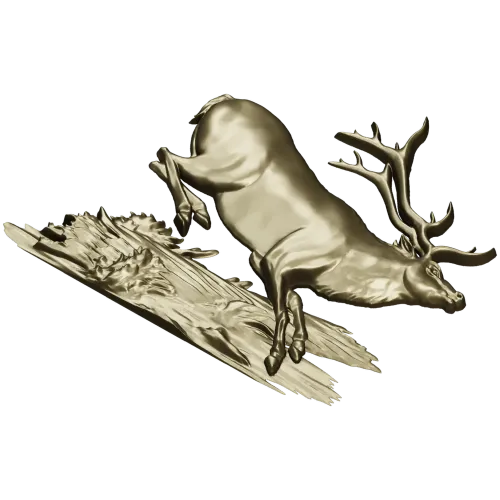 3D модель бегущий олень (STL) для ЧПУ
