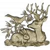 Forest Harmony - Deer, Rabbit & Bird Relief STL 3D Model for CNC