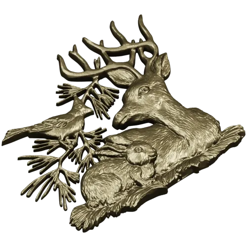 Forest Harmony - Deer, Rabbit & Bird Relief STL 3D Model for CNC