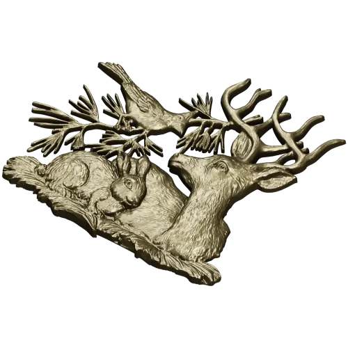 Forest Harmony - Deer, Rabbit & Bird Relief STL 3D Model for CNC