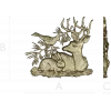 Forest Harmony - Deer, Rabbit & Bird Relief STL 3D Model for CNC