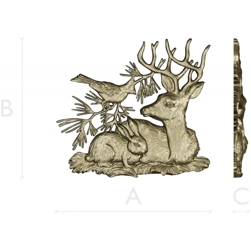 Forest Harmony - Deer, Rabbit & Bird Relief STL 3D Model for CNC