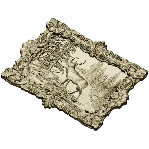 Forest Stag Relief - high-relief STL 3D model for CNC