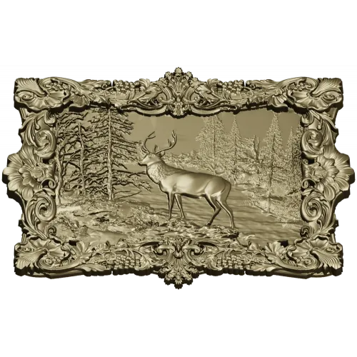 Forest Stag Relief - high-relief STL 3D model for CNC