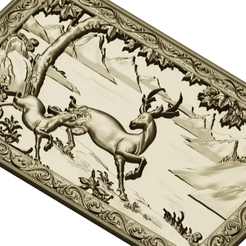 Stag and Fawn Relief Panel STL